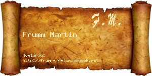 Frumm Martin névjegykártya